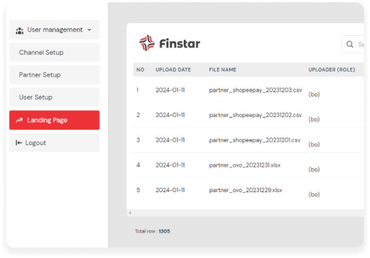 Finstar Landing Server